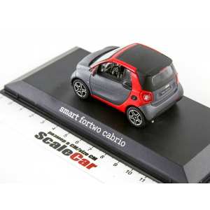 1/43 Smart ForTwo Cabriolet A453 2015 серый металлик с красным