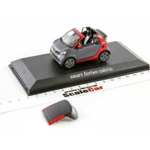 1/43 Smart ForTwo Cabriolet A453 2015 серый металлик с красным