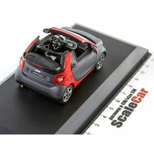 1/43 Smart ForTwo Cabriolet A453 2015 серый металлик с красным