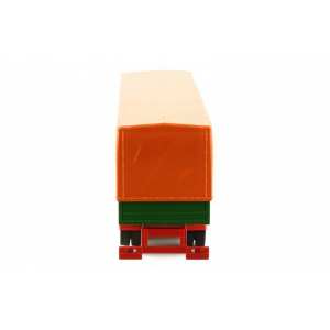 1/43 Полуприцеп грузовой с тентом оранжевый с зеленым
