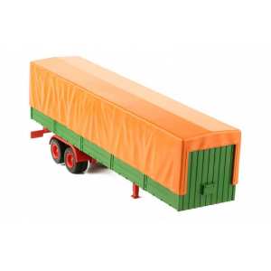 1/43 Полуприцеп грузовой с тентом оранжевый с зеленым