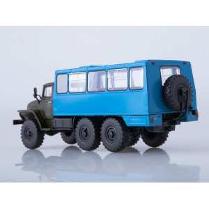 1/43 Вахтовый автобус НЕФАЗ-42112 (4320) хаки с синим