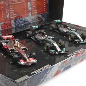 1/43 Набор из 3х чемпионских болидов Lewis Hamilton World Champion Triple Set - 2008/2014/2015