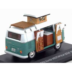 1/43 Кемпер Volkswagen T1 Westfalia SO42 1966 светло-зеленый с белым