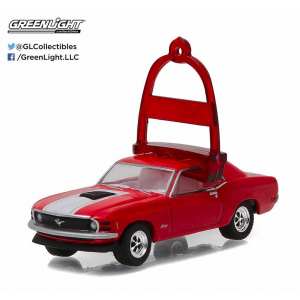 1/64 Ford Mustang 1970, Candy Apple Red с креплением для новогодней ёлки