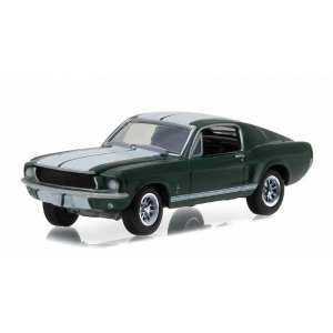 1/64 FORD Mustang 1967 зеленый с белыми полосками