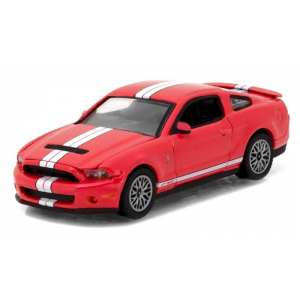 1/64 FORD Shelby GT-500 with SVT Performance 2011 красный с белыми полосками