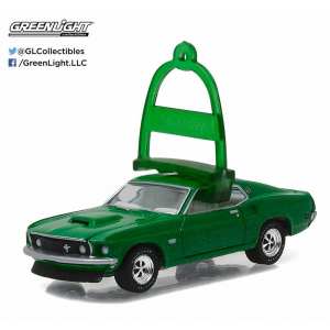 1/64 Ford Mustang Boss 429 1969, Candy Apple Green с креплением для новогодней ёлки