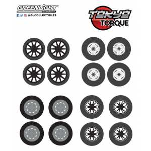 1/64 набор Wheel & Tire Packs Series 2 4 комплекта колес для японских спорткаров