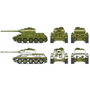 1/72 Танк T-34/85 (2 быстросборные модели)