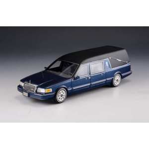 1/43 Lincoln Towncar S&S Hearse (катафалк) 1997 синий металлик