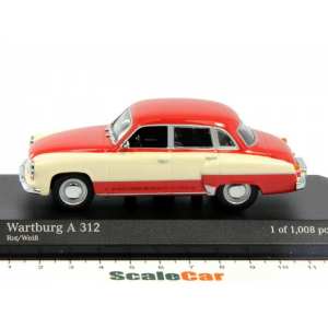 1/43 Wartburg A 311 - 1958 - RED / WHITE