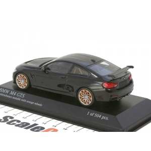 1/43 BMW M4 GTS 2016 черный металлик с оранжевыми колесами