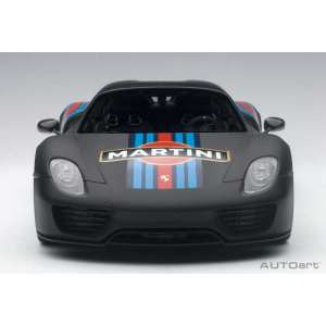 1/18 Porsche 918 Spyder Weissach Package 2013 (matt black, martini livery) черный Мартини