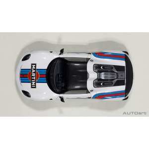 1/18 Porsche 918 Spyder Weissach Package 2013 (white, martini livery) белый Мартини