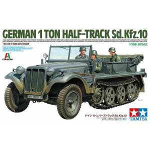 1/35 Немецкий полугусеничный 1-тонный автомобиль, 1T Half-Track Sd.Kfz 10, с тремя фигурами