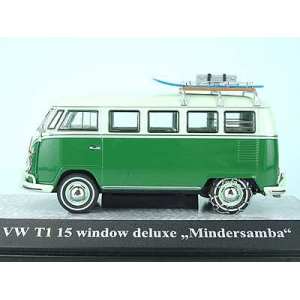 1/43 Volkswagen T1 Deluxe Bus Mindersamba(с багажником) 1959 светло зеленый/зеленый