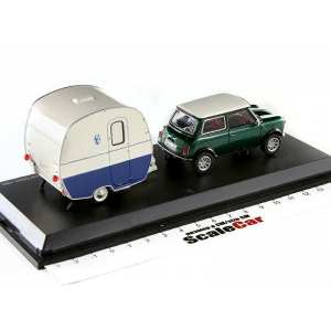 1/43 Mini Cooper зеленый мет. с жилым прицепом (караваном)