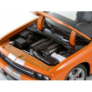 1/24 Dodge Challenger SRT оранжевый с серебристыми полосками