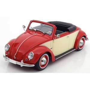 1/18 Volkswagen Hebmueller Cabrio 1949 красный с бежевым