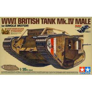 1/35 Английский танк Mk.IV Male с пятью фигурами ( набор 35339). В комплекте моторчик с редуктором.
