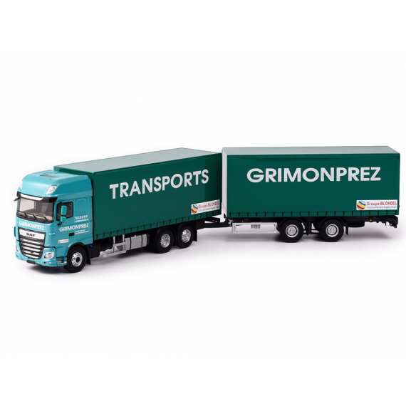 1/43 DAF XF 530 грузовик с прицепом TRANSPORTS GRIMONPREZ 2017 зеленый