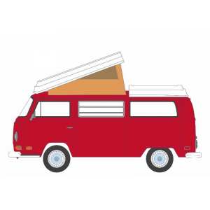 1/64 Volkswagen T2b Camper Van (кемпер) 1968 красный/белый