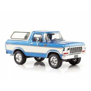 1/43 Ford Bronco 1978 голубой с белым